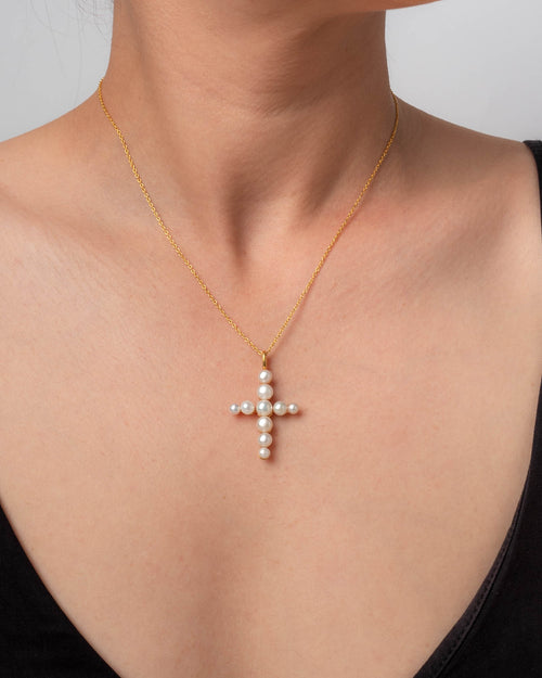 Cruz del Mar Kette – icy ivory aus vergoldetem Sterling Silber, Ansicht 2