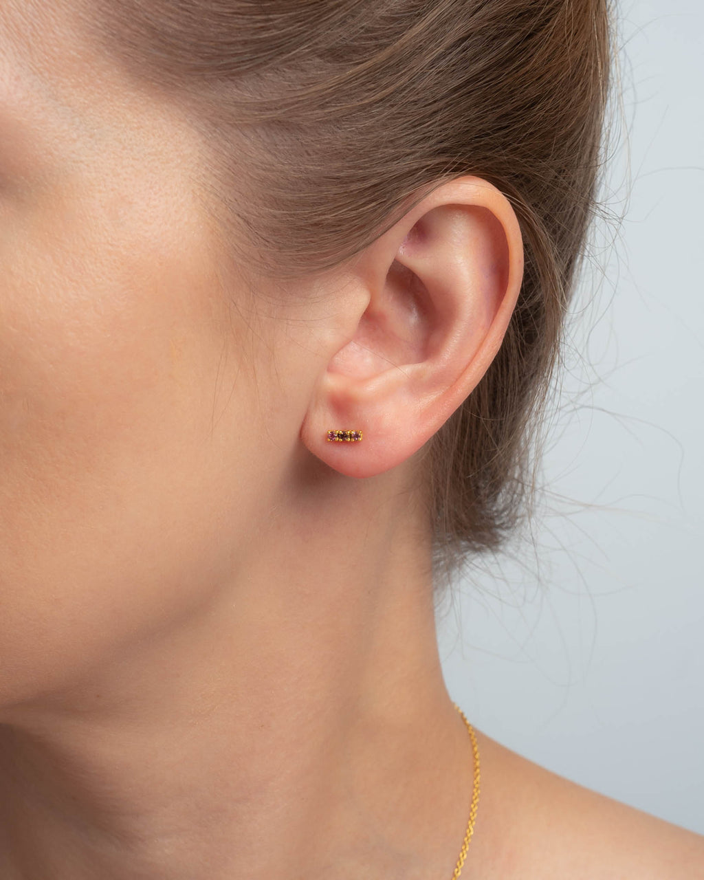 Sweet Lullaby Ohrring – cozy candy, vergoldet aus vergoldetem Sterling Silber mit pink Turmalin, Ansicht 2