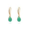 The Drop Ohrring – Chrysopras aus vergoldetem Sterling Silber mit Chrysopras