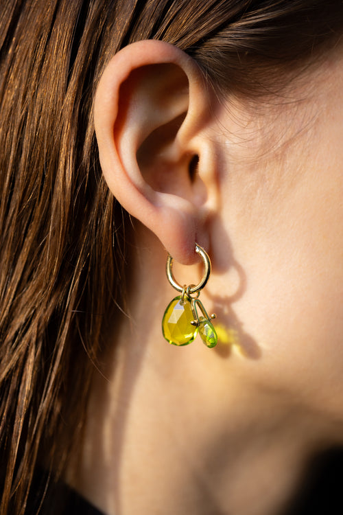 Cry me a river Ohrring – grüner Peridot aus vergoldetem Sterling Silber mit grünem Peridot, Ansicht 2