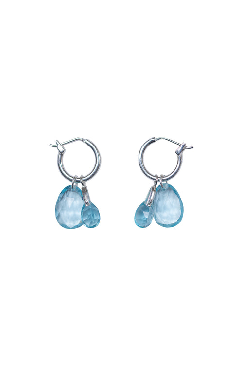 Cry me a river Ohrring – hellblauer Topas aus Sterling Silber mit hellblauem Topas