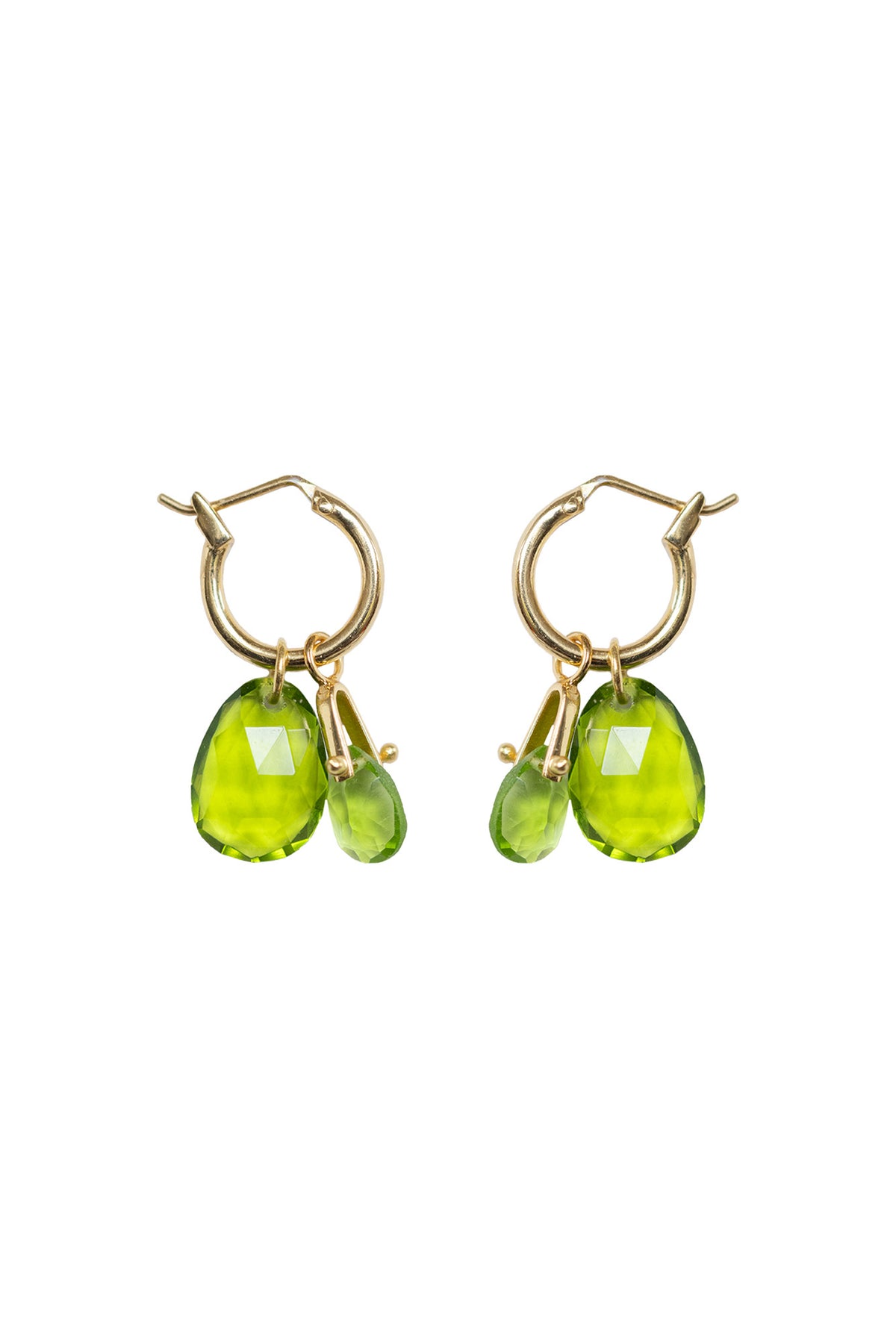 Cry me a river Ohrring – grüner Peridot aus vergoldetem Sterling Silber mit grünem Peridot