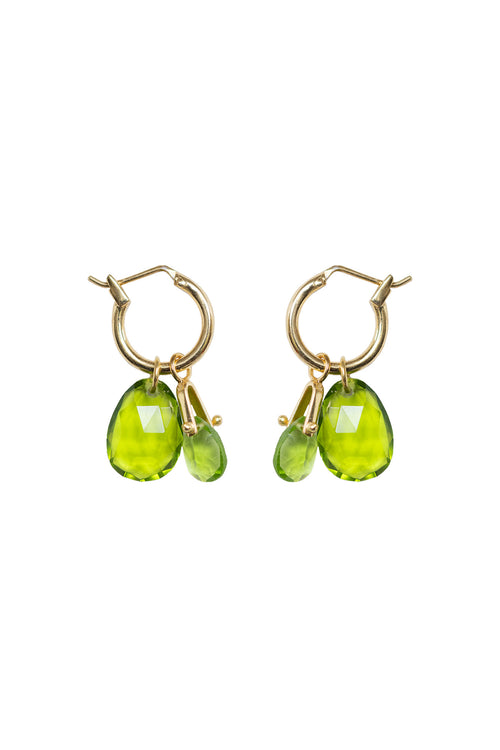 Cry me a river Ohrring – grüner Peridot aus vergoldetem Sterling Silber mit grünem Peridot