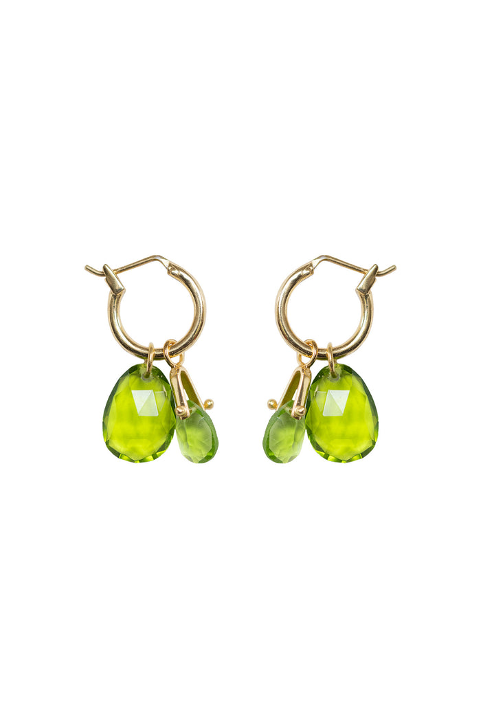 Cry me a river Ohrring – grüner Peridot aus vergoldetem Sterling Silber mit grünem Peridot