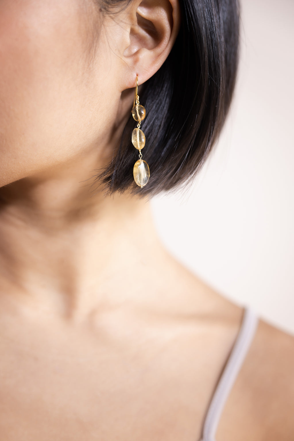 Lemon Tree Ohrring aus vergoldetem Sterling Silber mit Citrin, Ansicht 3