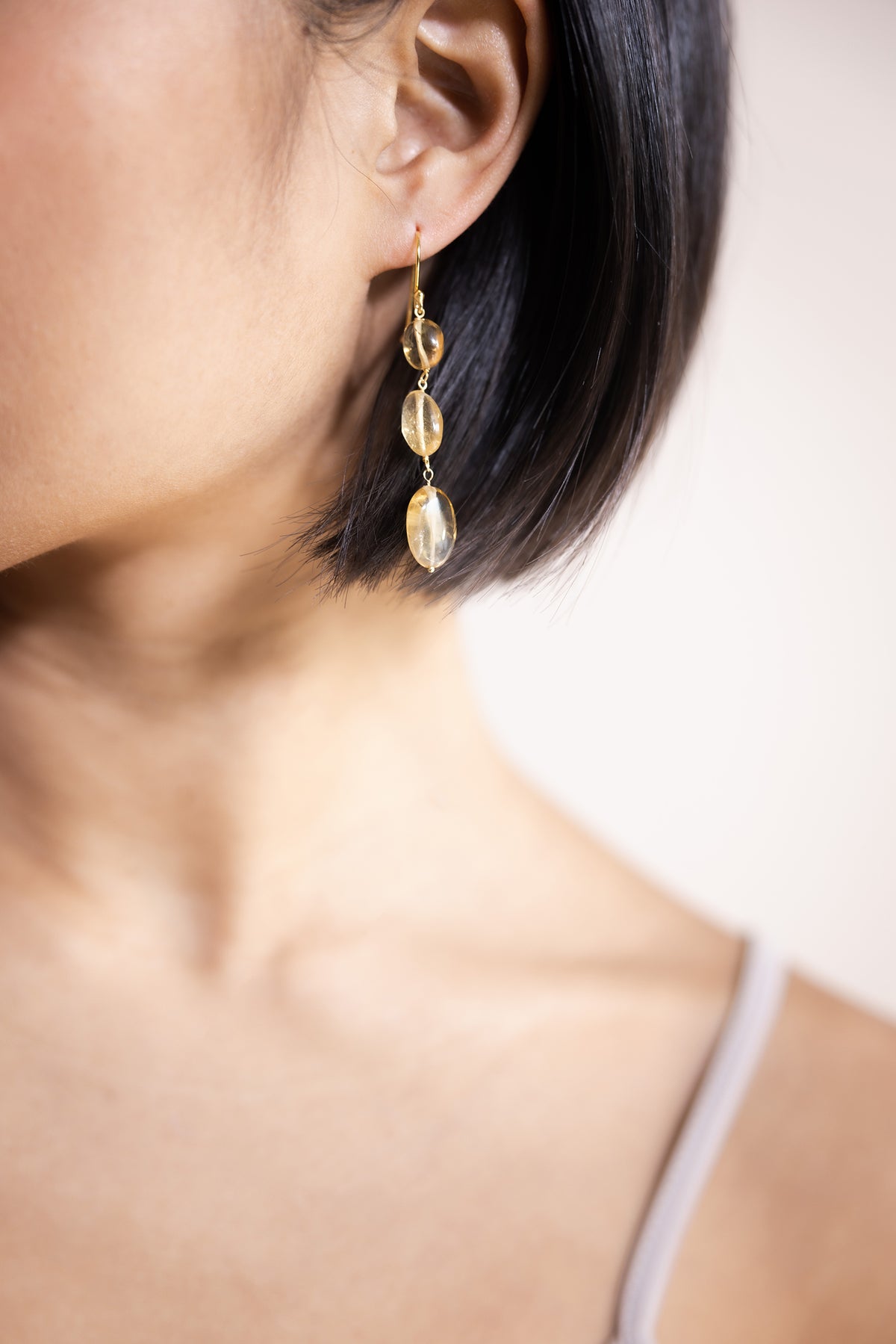 Lemon Tree Ohrring aus vergoldetem Sterling Silber mit Citrin, Ansicht 3