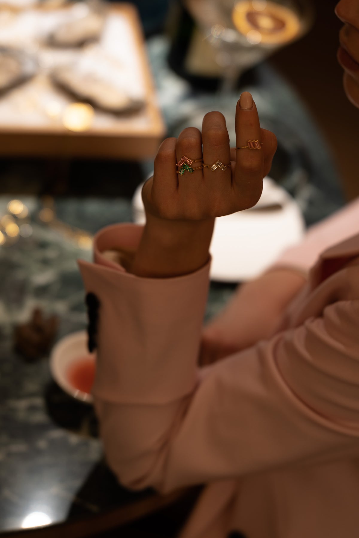 Stairway to the Stars Ring – cozy candy aus vergoldetem Sterling Silber mit pink Turmalin, Ansicht 3