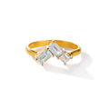 Satin Corner Ring – blissful blue aus vergoldetem Sterling Silber mit hellblauem Topas
