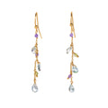 Velvet Garden Kettenohrring aus vergoldetem Sterling Silber mit Amethyst, blauem Topas, Peridot