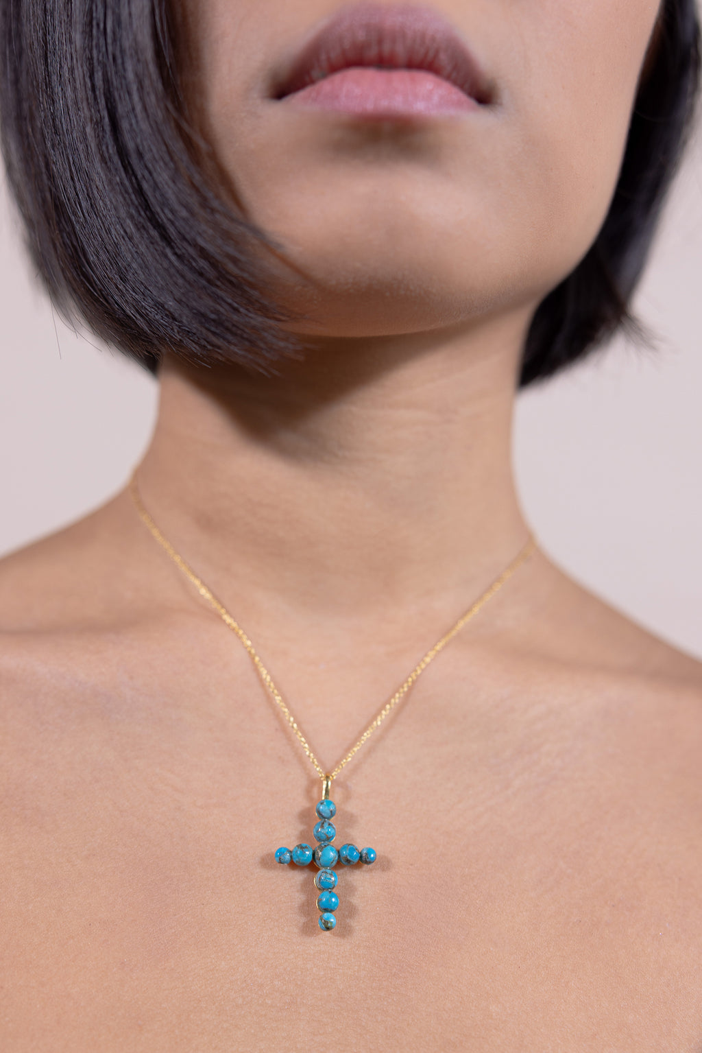 Cruz del Mar Kette – turquise aus vergoldetem Sterling Silber, Ansicht 2