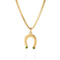 Good Fortune Horseshoe Kette – shake that tree aus vergoldetem Sterling Silber mit Tsavorite/grünem Granat