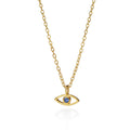 Lucky Eye Melody Halskette aus vergoldetem Sterling Silber mit blauem Saphir