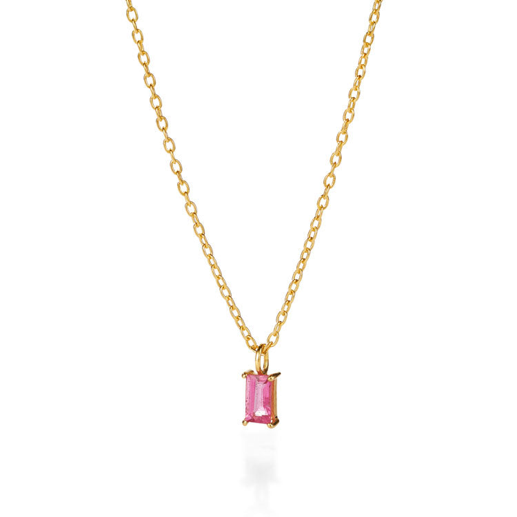Savoy Ceremony Halskette – cozy candy aus vergoldetem Sterling Silber mit pink Turmalin