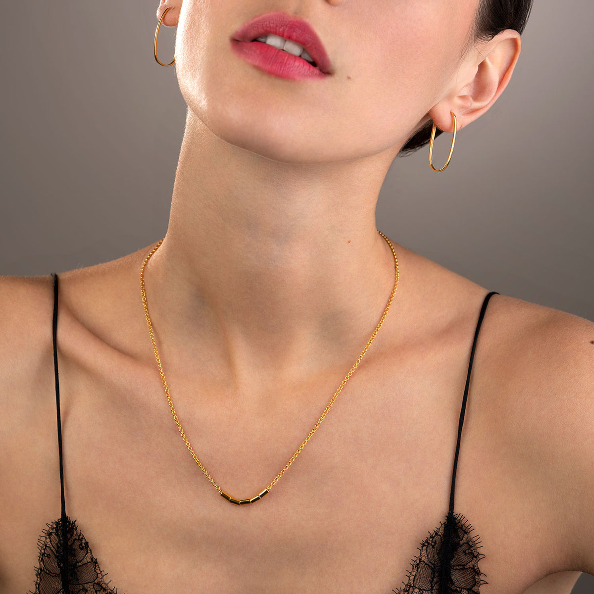 Sleek Serenade Kette aus vergoldetem Sterling Silber, Ansicht 2