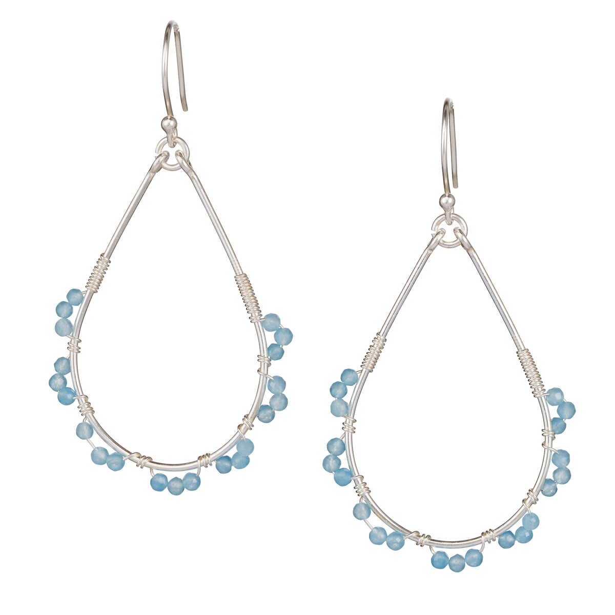Vamos a la playa Ohrring – blissful blue, Silber aus Sterling Silber mit blauem Chalcedon