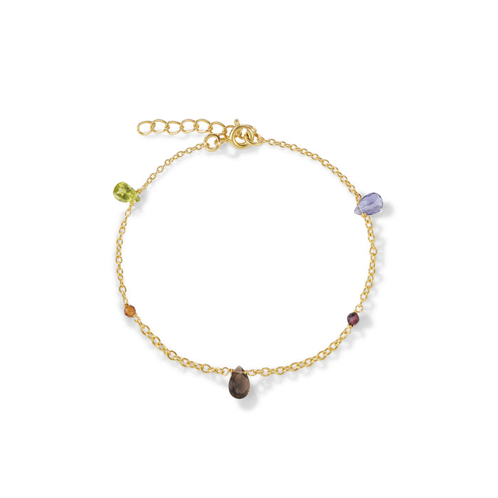 Velvet Garden Armband – vineyard aus vergoldetem Sterling Silber mit Amethyst, blauem Topas, Peridot, Granat, Bergkristall, Citrin