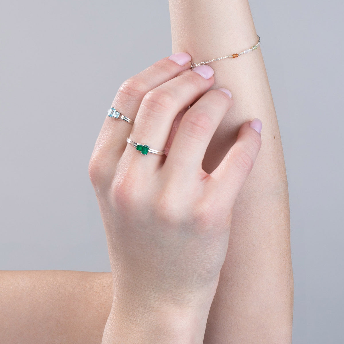 Cheek to cheek Ring – hellblauer Topas aus Sterling Silber mit hellblauem Topas, Ansicht 2