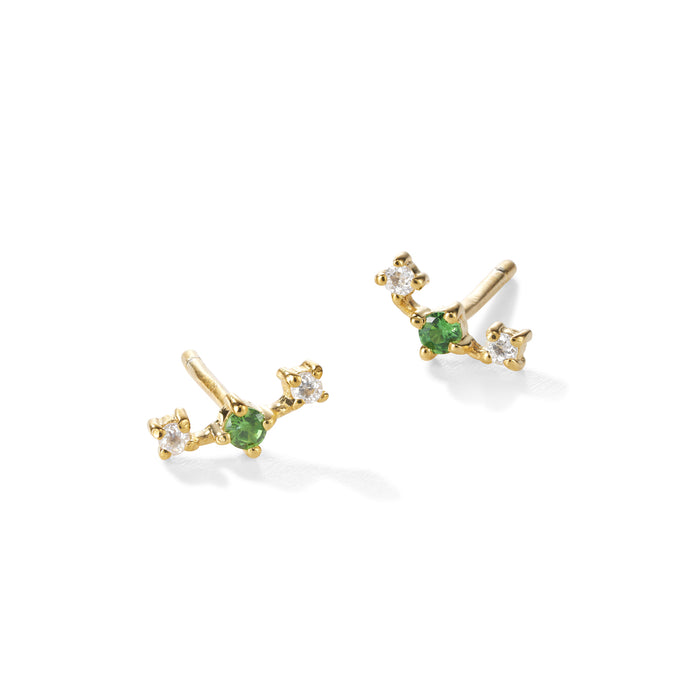 Broken Vintage Ohrring – gooseberry sorbet, vergoldet aus vergoldetem Sterling Silber mit Weißem Topas & Tsavorite/grünem Granat