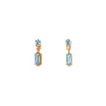 Squaredance Ohrring – blissful blue, vergoldet aus vergoldetem Sterling Silber mit hellblauem Topas