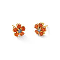 The Flower Ohrring – indian summer aus vergoldetem Sterling Silber mit Carneol, Labradorit