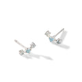 Broken Vintage Ohrring – milky sky, Silber aus Sterling Silber mit Mondstein & hellblauem Topas