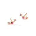 Broken Vintage Ohrring – tender love, vergoldet aus vergoldetem Sterling Silber mit Turmalin & Amethyst