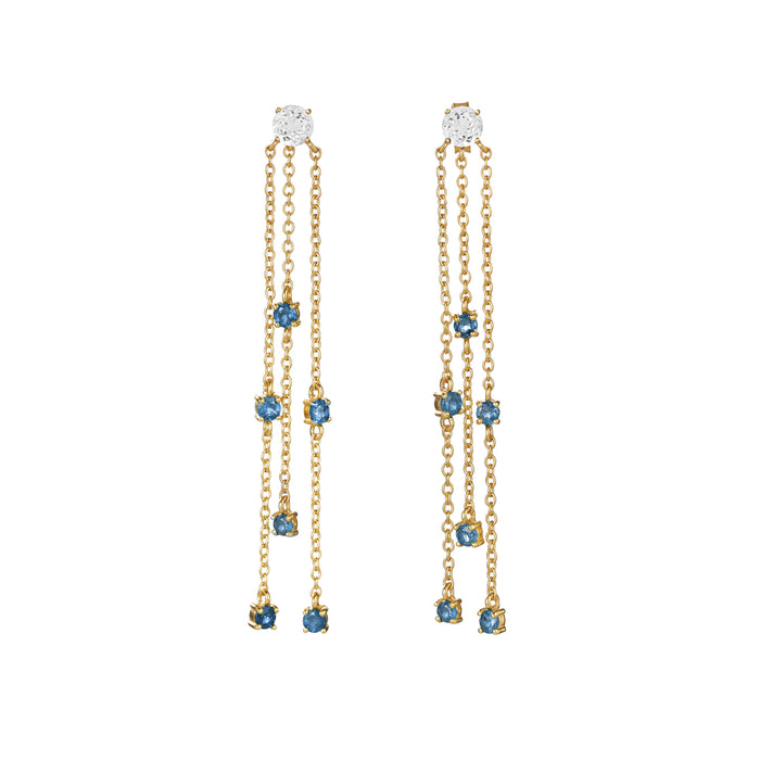 Clapping out Loud Ohrring – sea space aus vergoldetem Sterling Silber mit weißem Topas & London Blue Topas