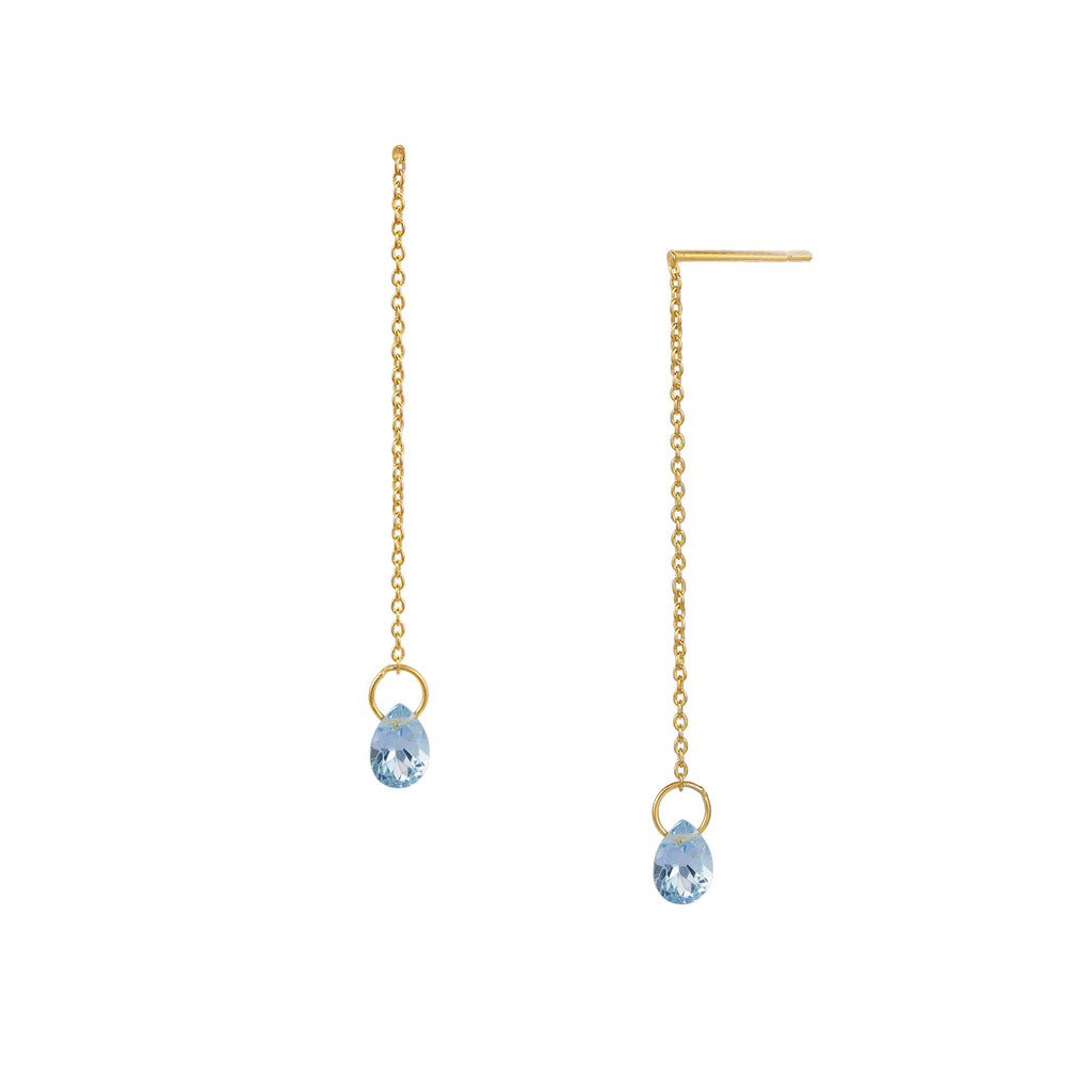 Drippity Drop Ohrring – blissful blue, vergoldet aus vergoldetem Sterling Silber mit hellblauem Topas