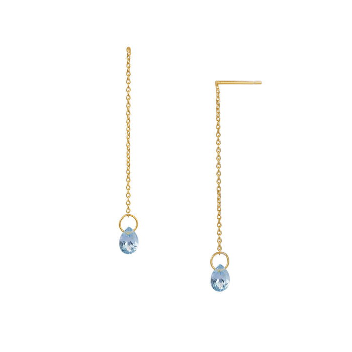 Drippity Drop Ohrring – blissful blue, vergoldet aus vergoldetem Sterling Silber mit hellblauem Topas