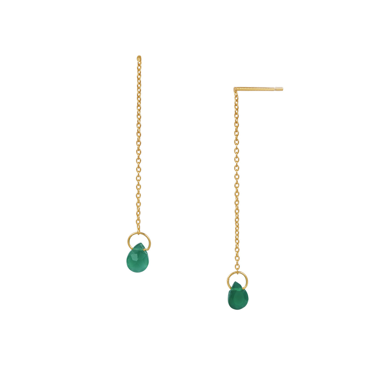 Drippity Drop Ohrring – chartreuse, vergoldet aus vergoldetem Sterling Silber mit grünem Onyx
