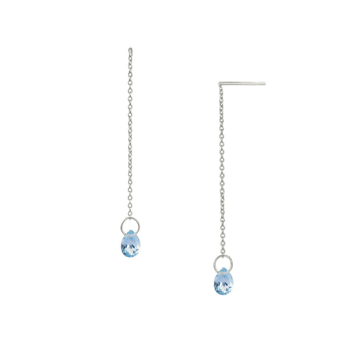 Drippity Drop Ohrring – blissful blue, Silber aus Sterling Silber mit hellblauem Topas