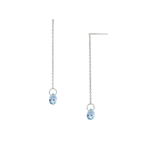 Drippity Drop Ohrring – blissful blue, Silber aus Sterling Silber mit hellblauem Topas