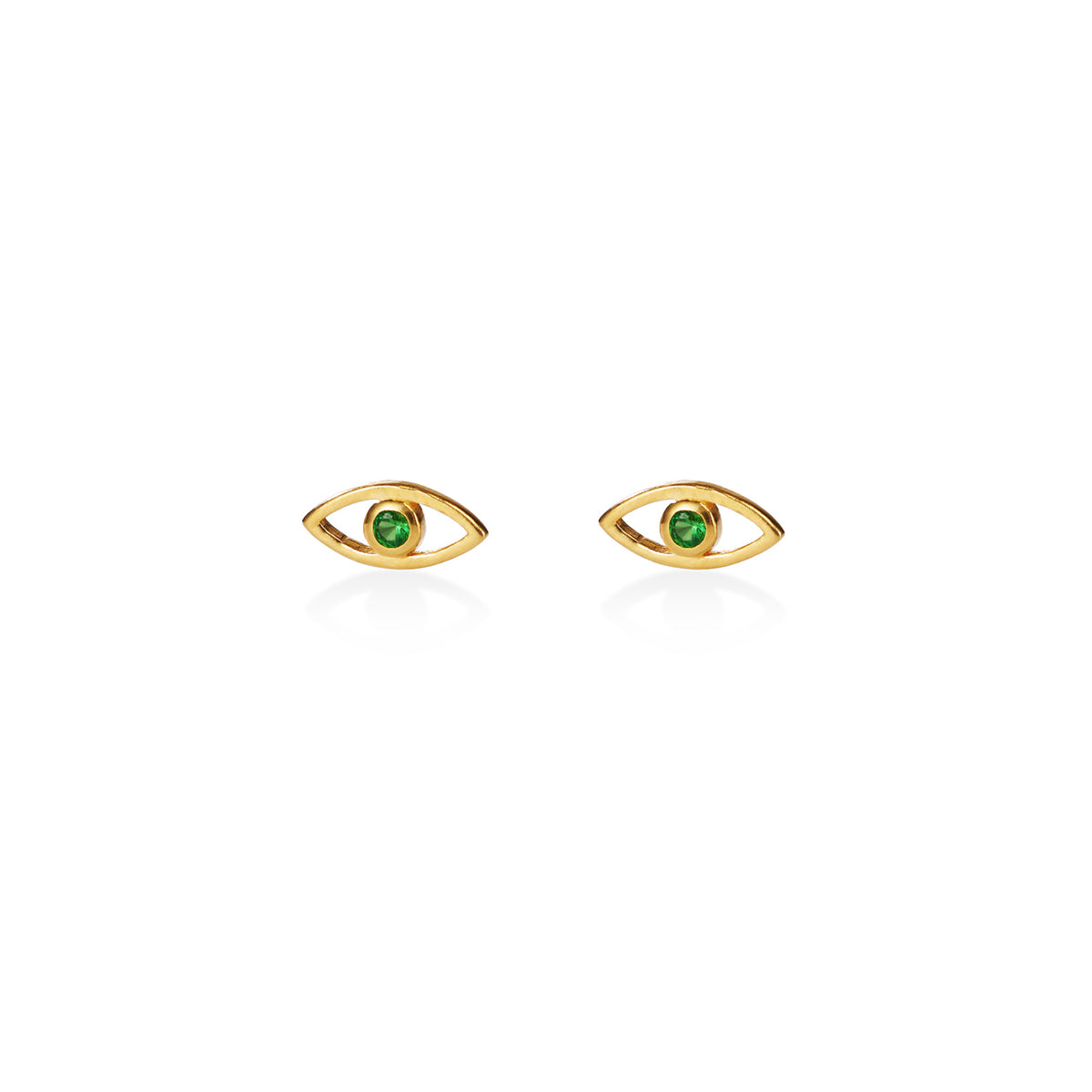 Lucky Eye Melody Ohrring – shake that tree aus vergoldetem Sterling Silber mit Tsavorite/grünem Granat
