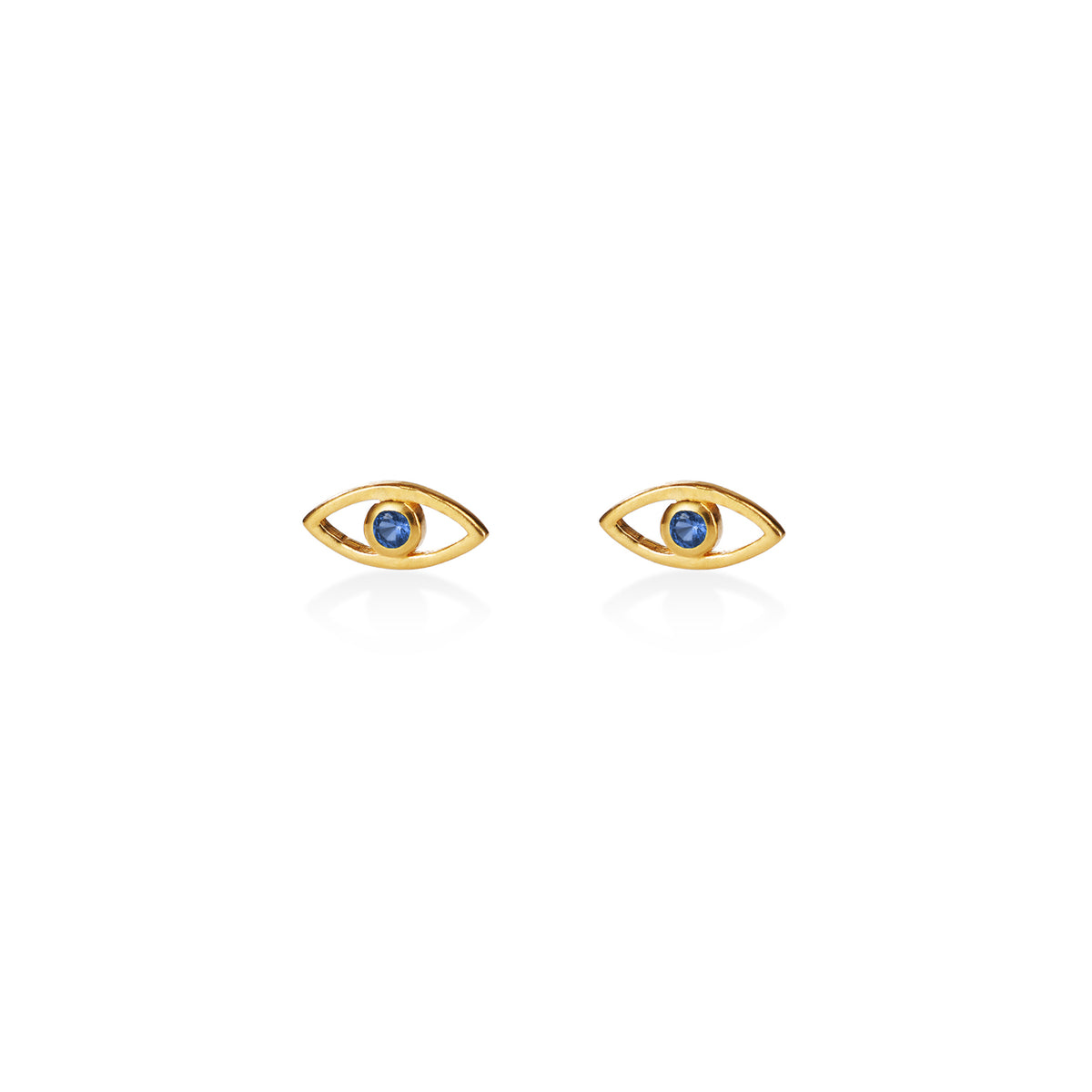 Lucky Eye Melody Ohrring – eccentric blue aus vergoldetem Sterling Silber mit blauem Saphir