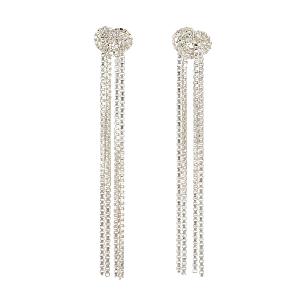 Lucky Knot Ohrring – silver sea aus Sterling Silber