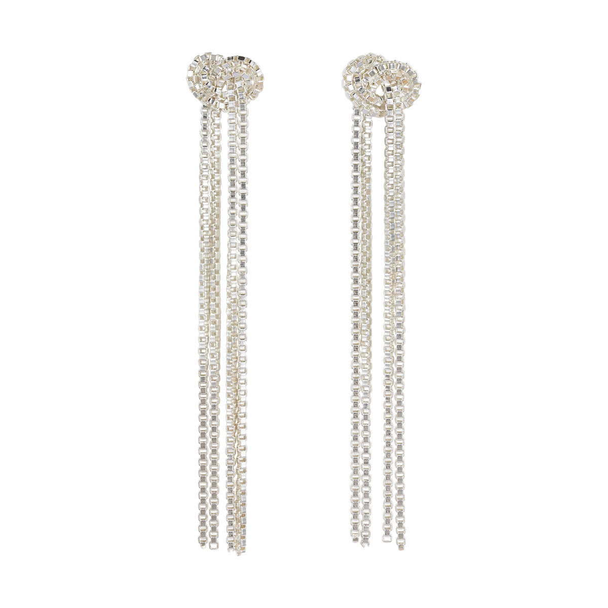 Lucky Knot Ohrring – silver sea aus Sterling Silber