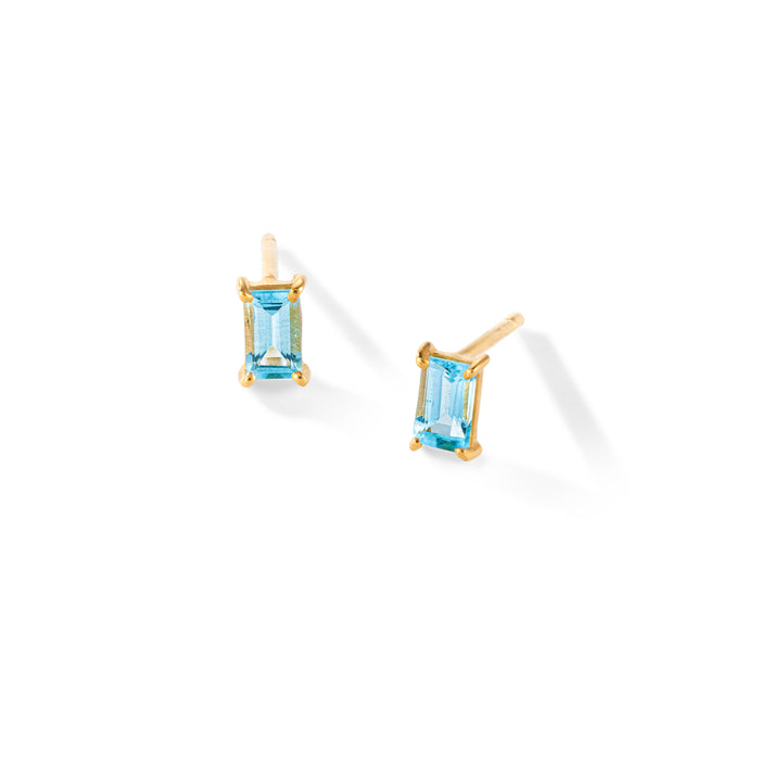 Savoy Ceremony Ohrring – blissful blue, vergoldet aus vergoldetem Sterling Silber mit hellblauem Topas