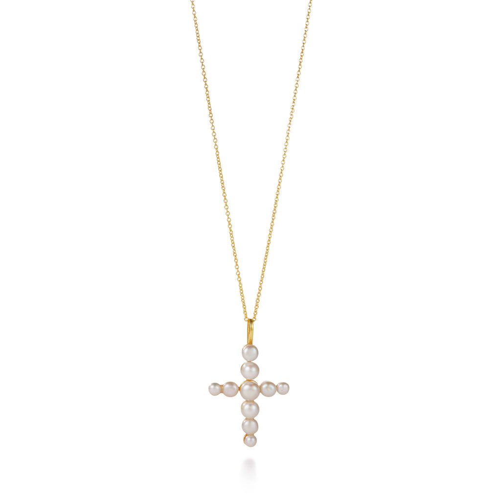 Cruz del Mar Kette – icy ivory aus vergoldetem Sterling Silber