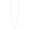Petit Jardin Kette lang – blissful blue, Silber aus Sterling Silber mit blauem Chalcedon