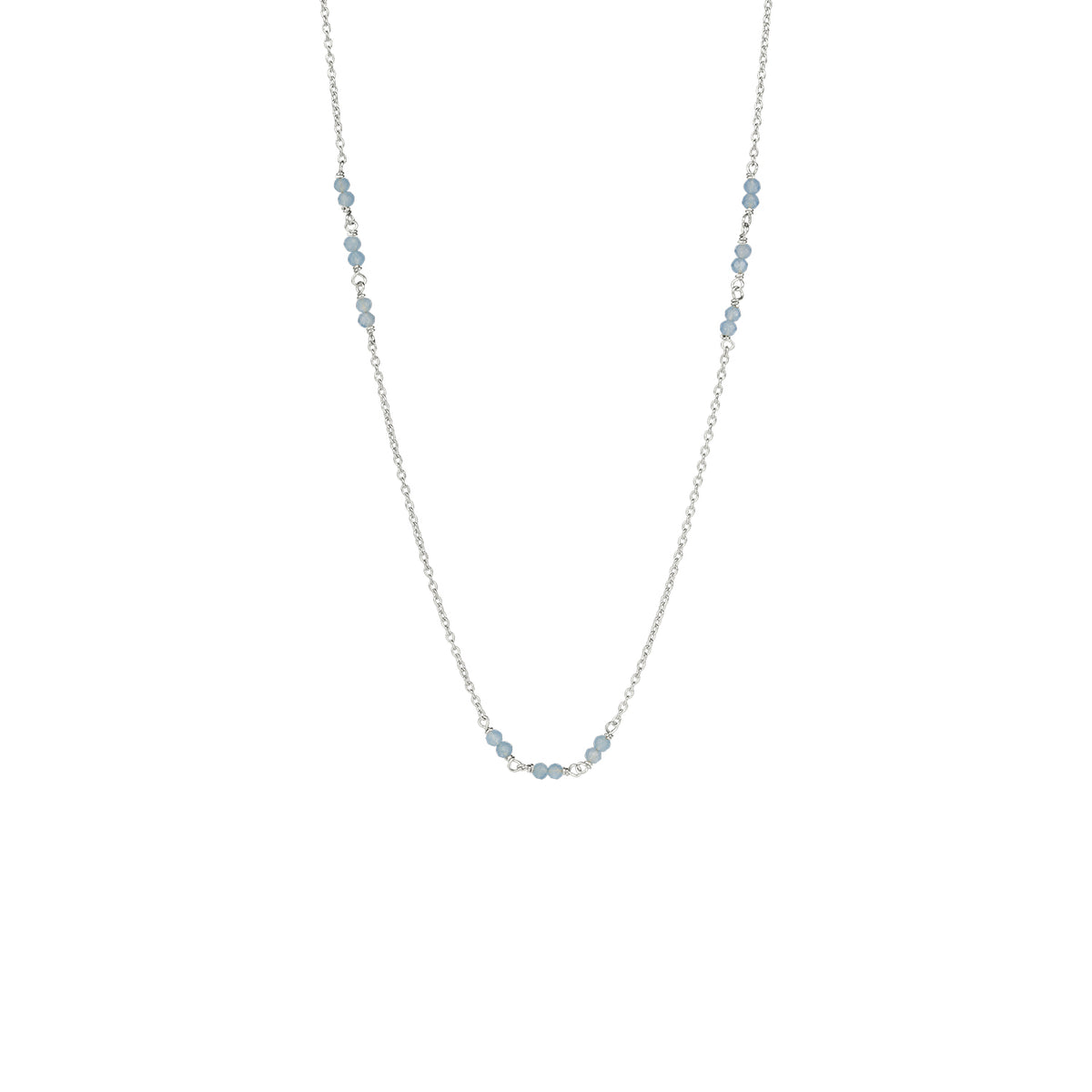 Petit Jardin Kette kurz aus Sterling Silber mit blauem Chalcedon
