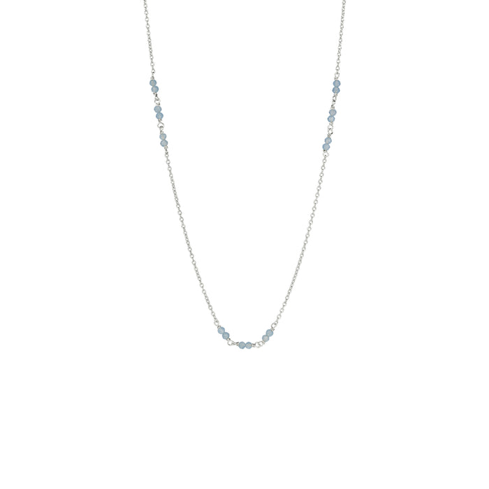 Petit Jardin Kette kurz aus Sterling Silber mit blauem Chalcedon