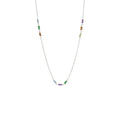 Petit Jardin Kette kurz multi – Silber aus Sterling Silber mit grünem Onyx, blauem Chalcedon, Citrin, Amethyst
