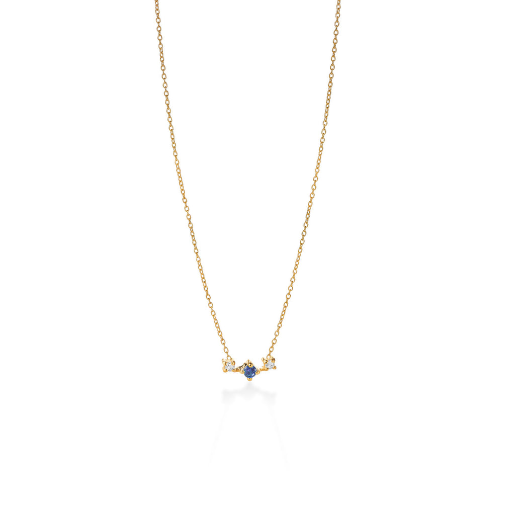 Broken Vintage Kette – blueberry sorbet aus vergoldetem Sterling Silber mit weißem Topas & blauem Saphir, Ansicht 2