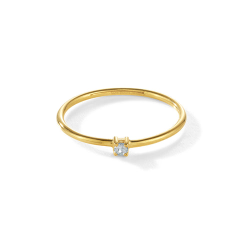 Birdie Ring – blissful blue, vergoldet aus vergoldetem Sterling Silber mit hellblauem Topas