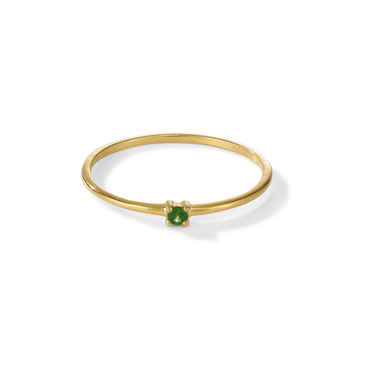 Birdie Ring – shake that tree, vergoldet aus vergoldetem Sterling Silber mit Tsavorite/grünem Granat