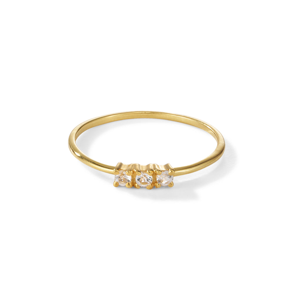 Sweet Lullaby Ring – clear as day, vergoldet aus vergoldetem Sterling Silber mit weißem Topas