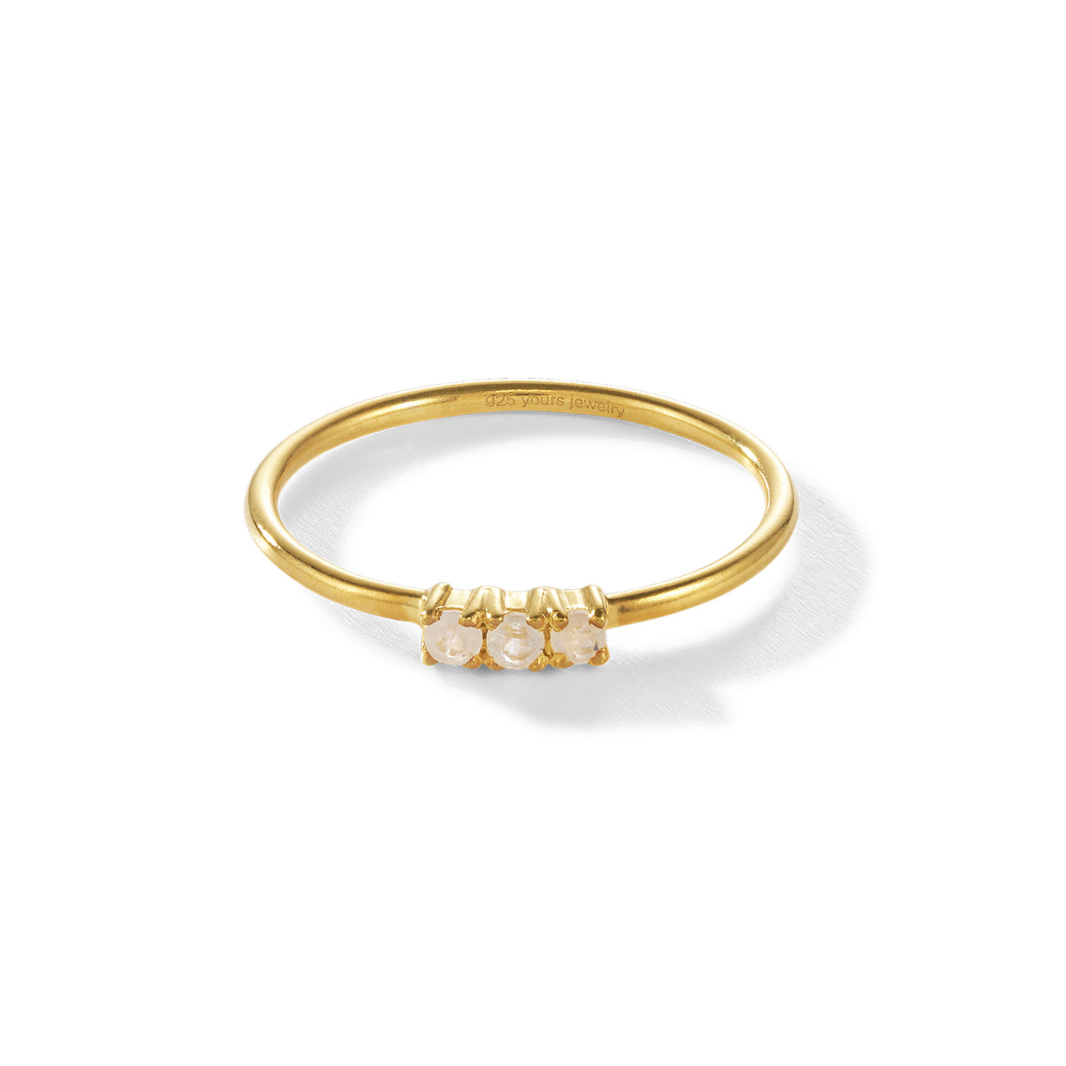 Sweet Lullaby Ring – playful white, vergoldet aus vergoldetem Sterling Silber mit Mondstein