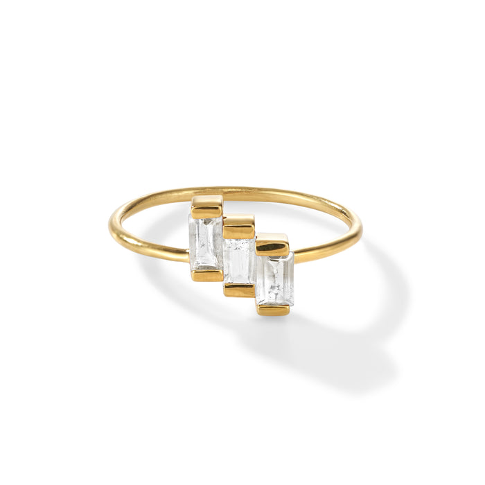 Stairway to the Stars Ring – clear as day aus vergoldetem Sterling Silber mit weißem Topas