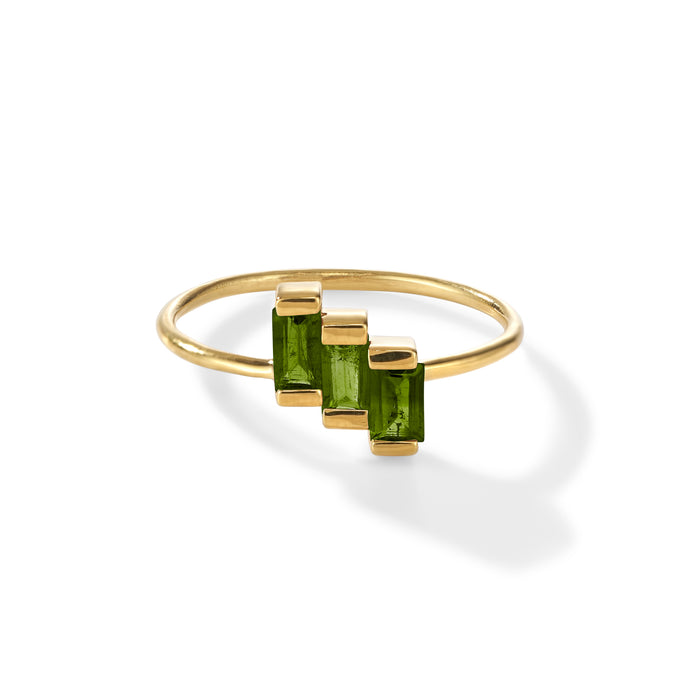 Stairway to the Stars Ring – shake that tree aus vergoldetem Sterling Silber mit grünem Turmalin