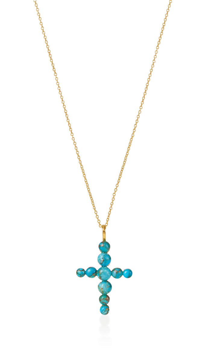 Cruz del Mar Kette – turquise aus vergoldetem Sterling Silber